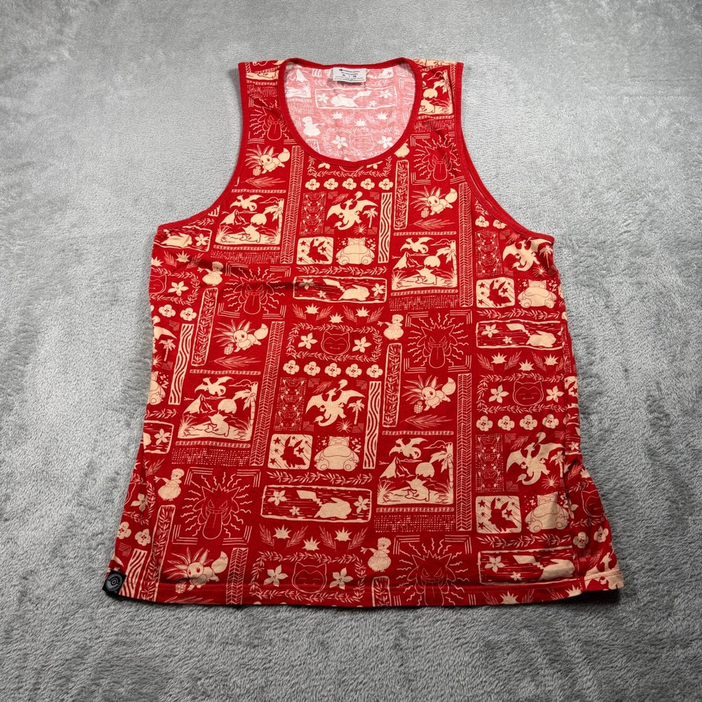Pokemon Center Island Vibes Tank Top Men XL Red Charizard Tropical Summer